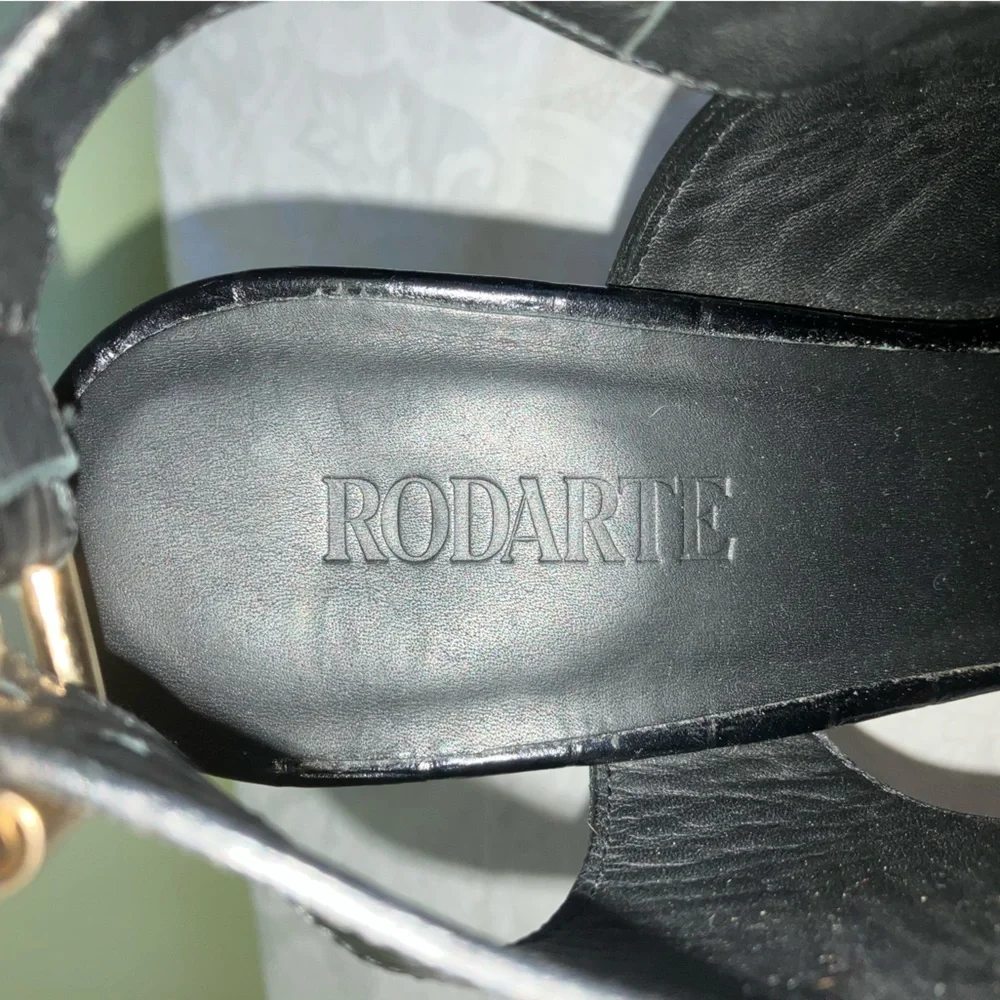 Rodarte designer heels shoes size 6 36.5 made in Italy leather clear wedge NWOT